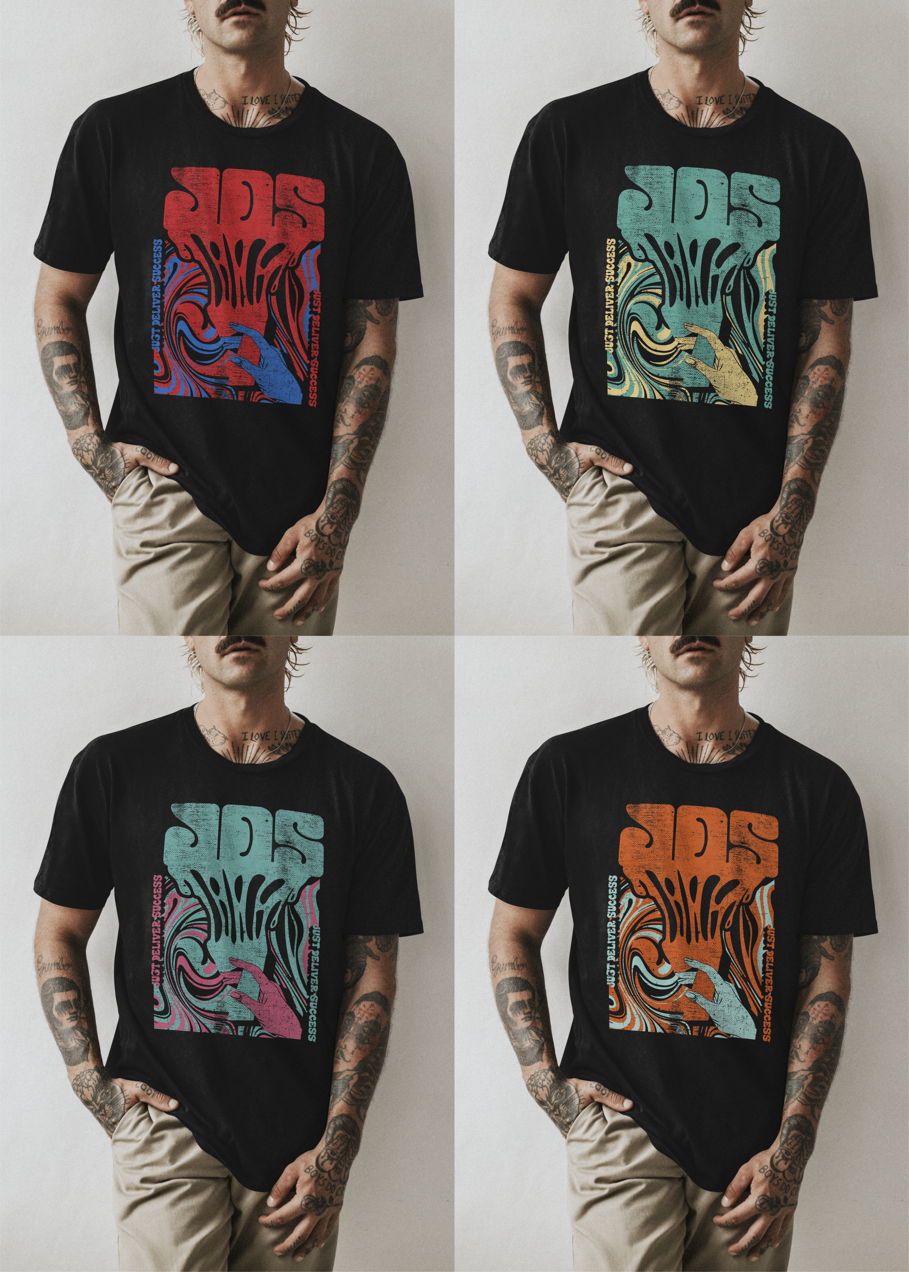 Smoked Out Wavy Modern Streetwear Graphic Fashion T-Shirt